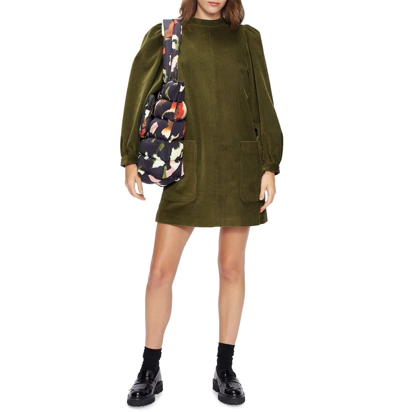 Ted Baker Xavia Cord Mini Dress for Dresses Colour Khaki 4 Ted Baker Xavia Cord Mini Dress for Dresses Colour Khaki - Image 2