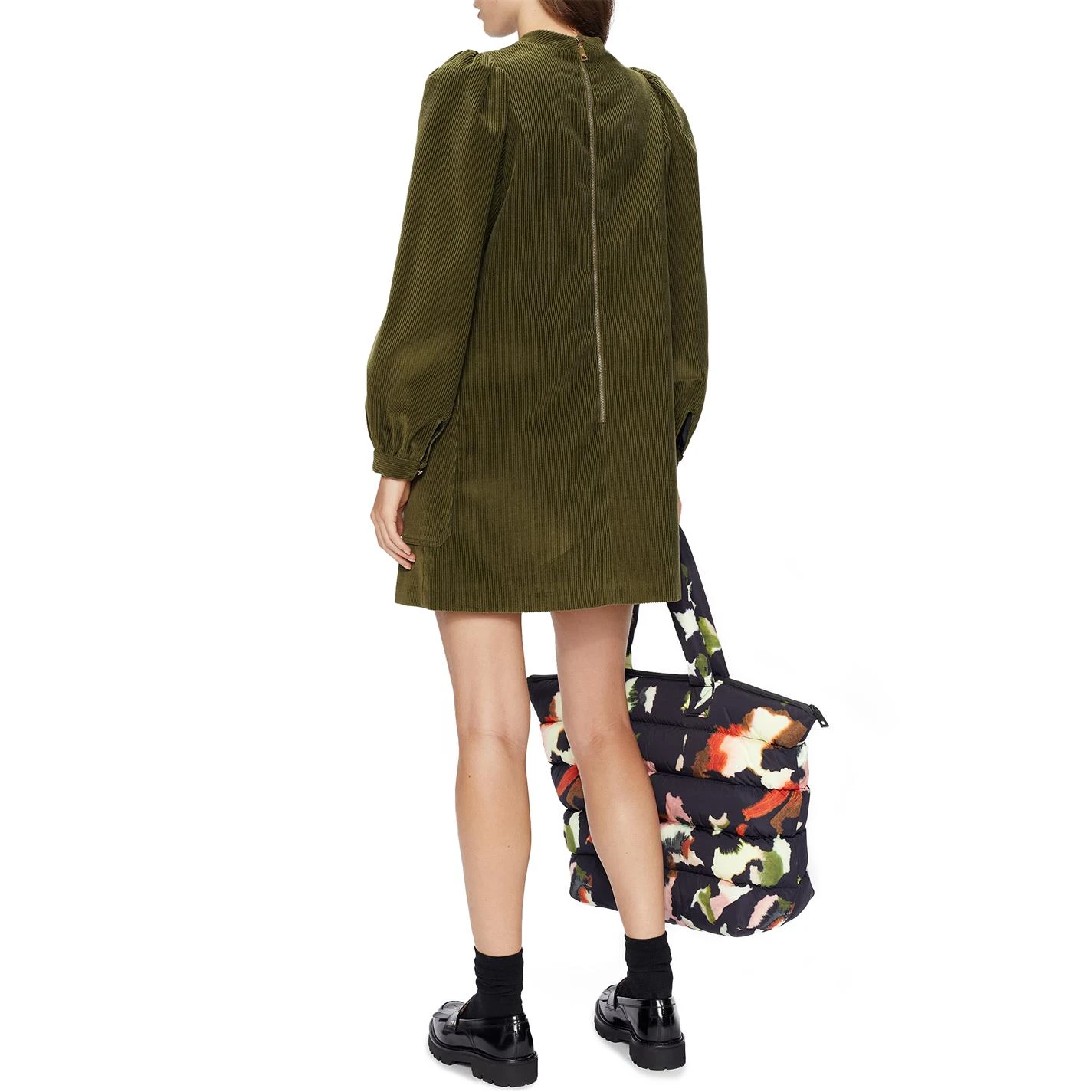 Ted Baker Xavia Cord Mini Dress for Dresses Colour Khaki 5 Ted Baker Xavia Cord Mini Dress for Dresses Colour Khaki - Image 3