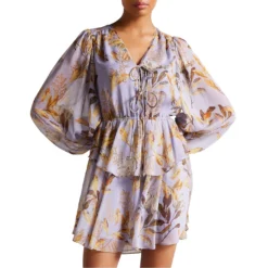 Ted Baker Gretia V-Neck Dress for Dresses Colour Lilac -Ted Baker shop online 65263024 xxl a3