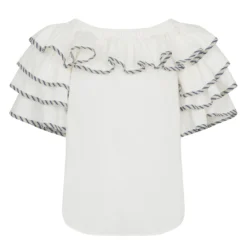 Ted Baker Soffea Ruffle Top for Tops Colour White