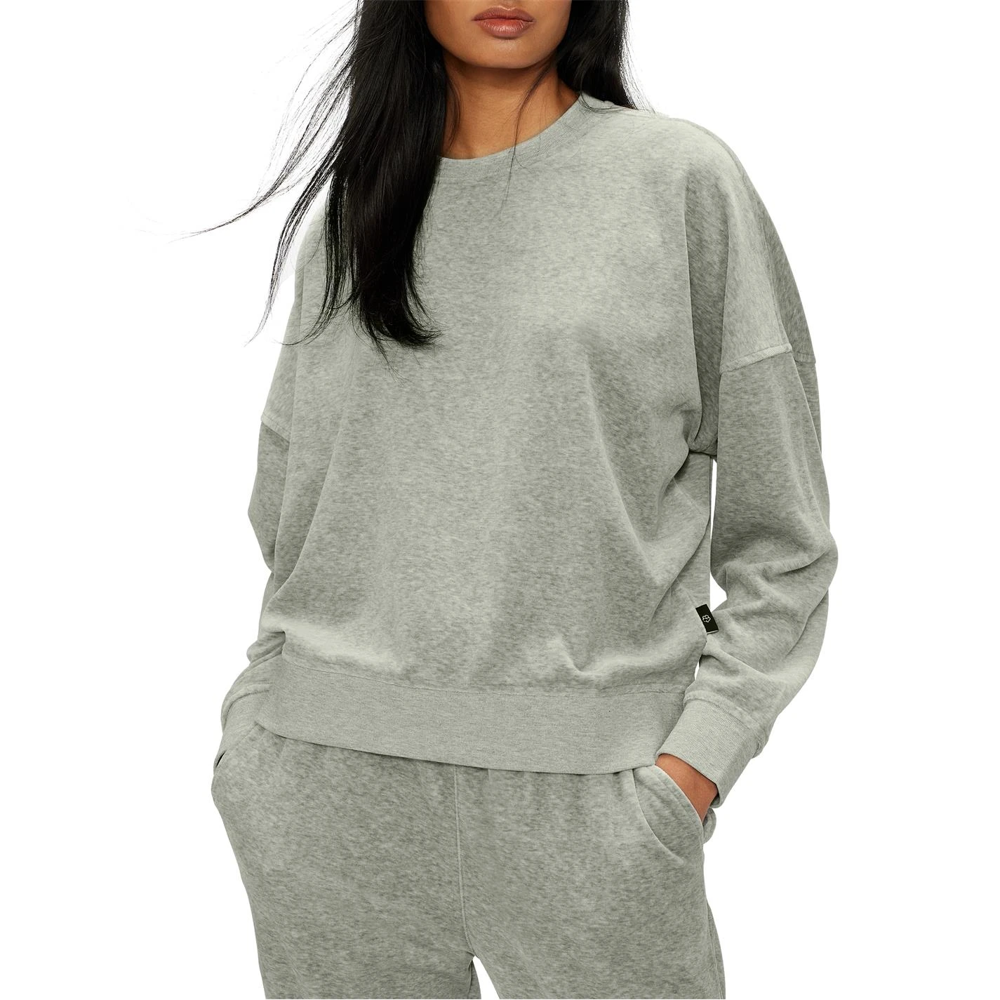 Ted Baker Naseera Velour Sweatshirt for Hoodies and Sweatshirts Colour Mid Grey 4 Ted Baker Naseera Velour Sweatshirt for Hoodies and Sweatshirts Colour Mid Grey - Image 2