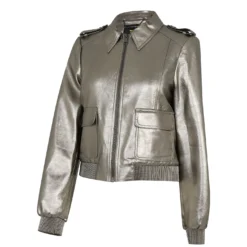 Ted Baker Briyella Metallic Bomber Jacket for Coats & Jackets Colour Silver -Ted Baker shop online 66696502 xxl a11