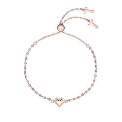 Ted Baker SARSA Sparkle Heart Bracelet for Bracelets & Bangles Colour Rose/Silv Glitt