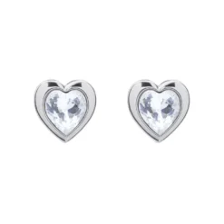 Ted Baker HAN Crystal Heart Stud Earrings for Earrings Colour Silver/Crystal