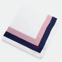 Ted Baker Ted Baker Border Pocket Square Mens for Handkerchiefs Colour White