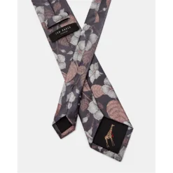 Ted Baker Ted Baker Fluro Silk Tie Mens for Ties Colour Grey
