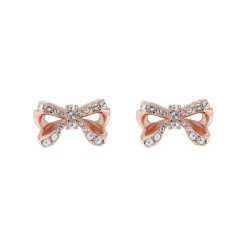 Ted Baker CALLAY Crystal Petite Bow Stud Earrings for Earrings Colour Rose Gold