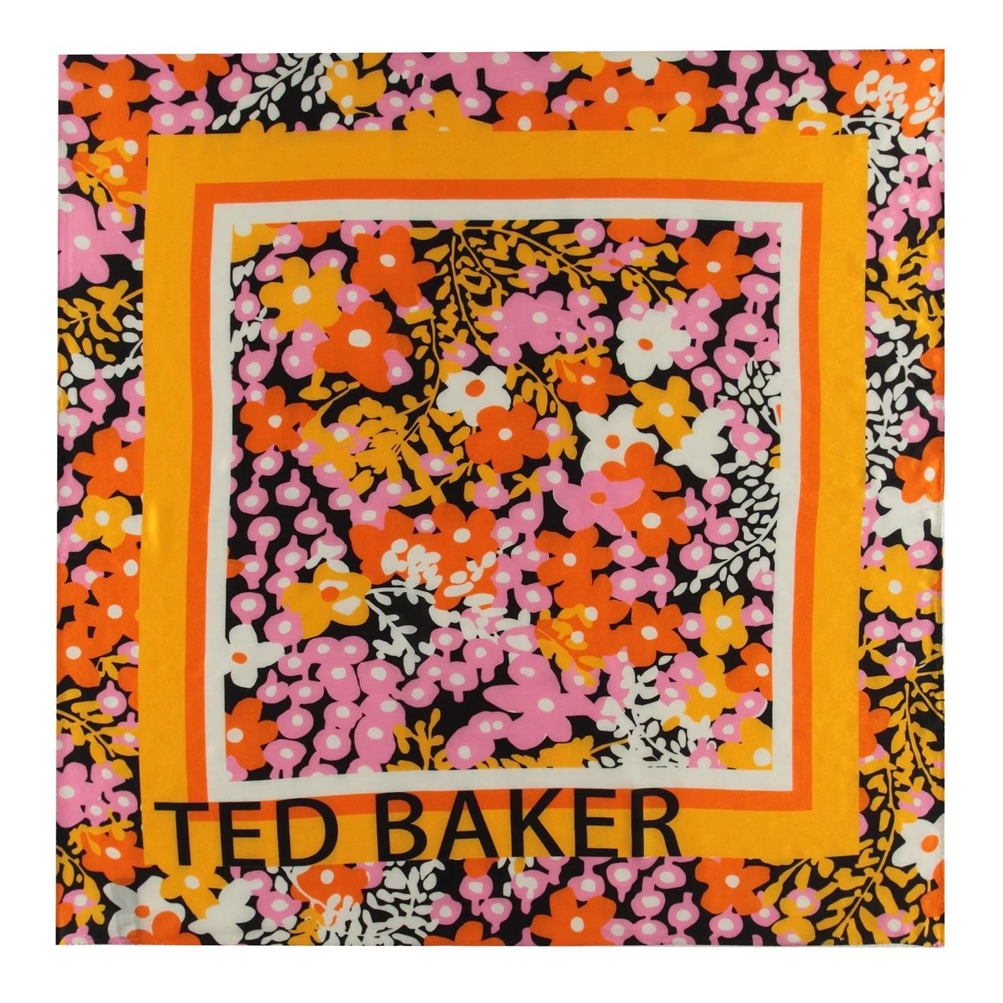 Ted Baker Ted Baker Dories Floral Square Scarf Womens for Women's Scarves Colour black 4 Ted Baker Ted Baker Dories Floral Square Scarf Womens for Women's Scarves Colour black - Image 2