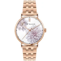 Ted Baker Ted Baker Phylipa Peonia Watch Womens for Ladies' Watches Colour Rose Gold/White